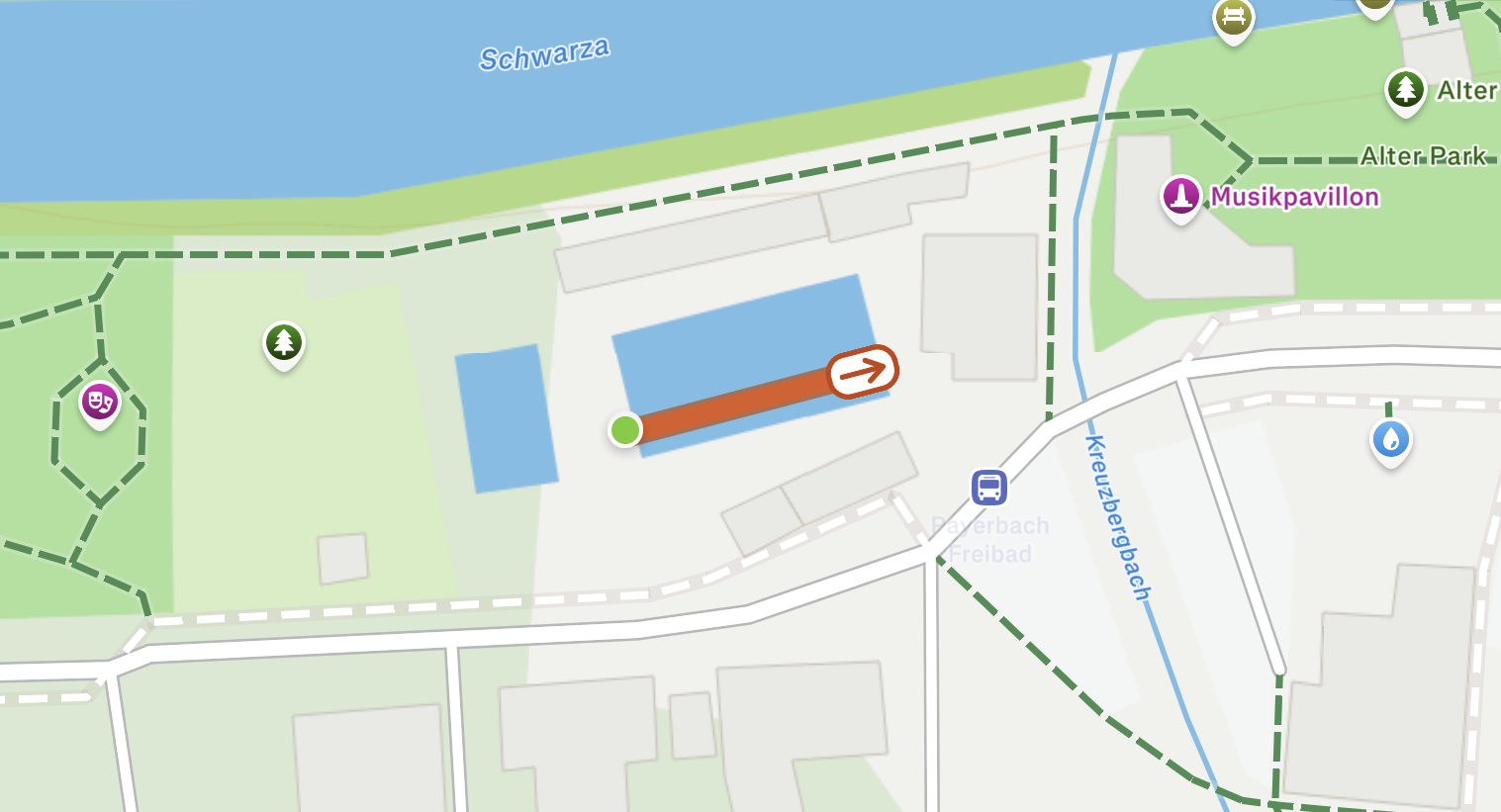 Streckenkarte Schwimmen